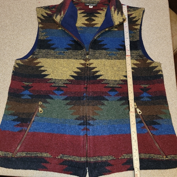 Vintage Nine To Nine Wool Blend Geometric Navajo Patterned Vest Size Medium - Picture 4 of 12